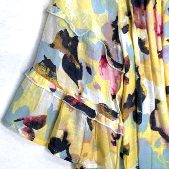 Zac & Rachel Yellow Lemon Drop Top Ruffle Sleeves Flowy Fit Size XL NWT - Picture 6 of 11